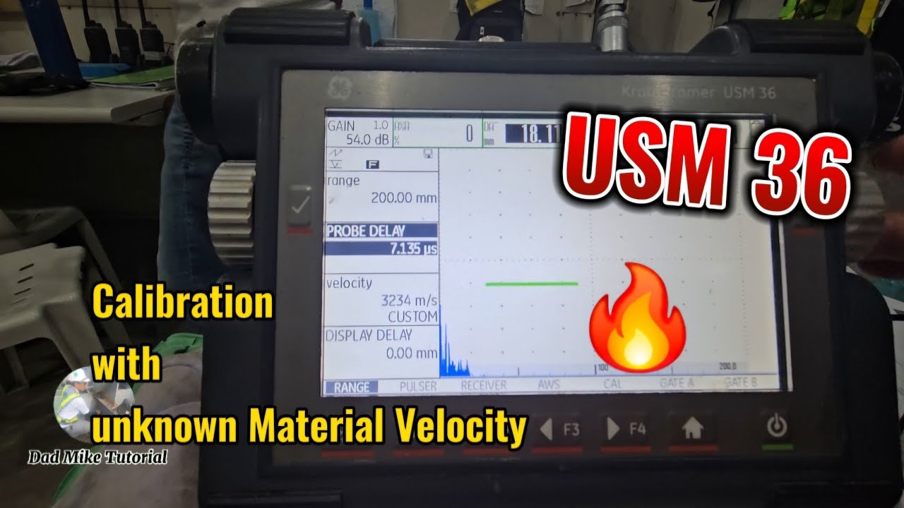 Ultrasonic Testing: Calibration with unknown material velocity 