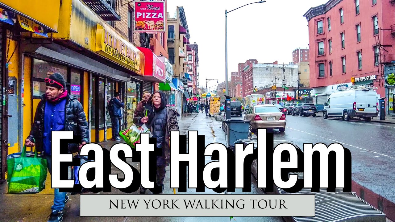 New York's Famous East Harlem: Walking Tour in a Rainy Morning