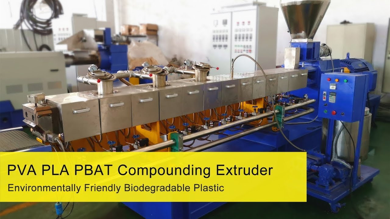 PVA PLA PBAT Biodegradable  Plastic Twin Screw Compounding Extrusion Line