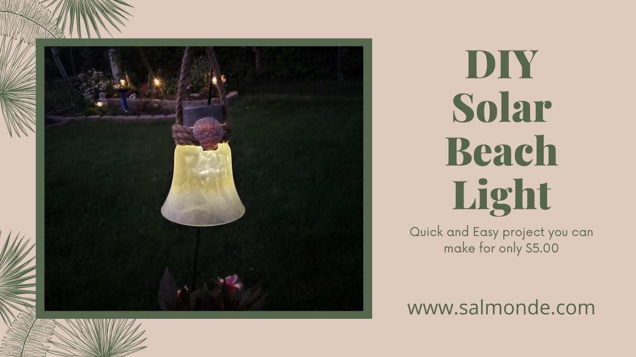 DIY Solar Seashell Hanging Light perfect for Beach or Backyard