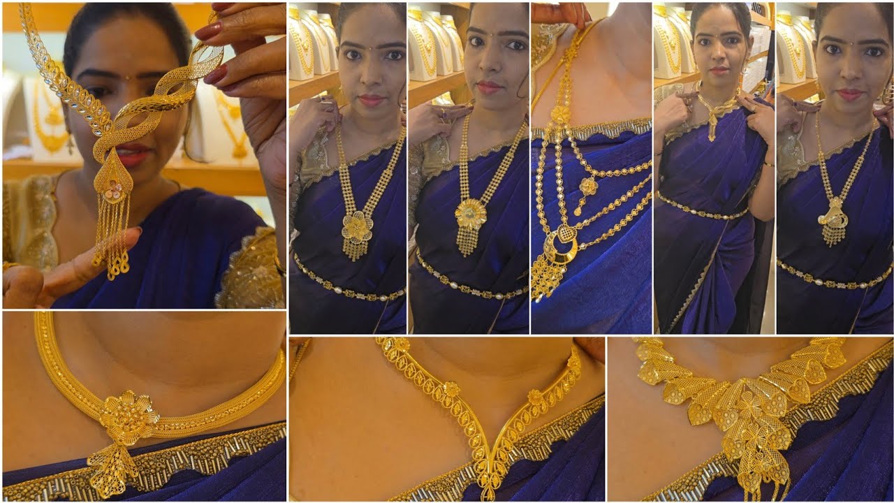 6g Gold Turkey Necklace 3 step Haram New Arrival wedding sets 2 in1 Haram Nsk Thangamaligai| Online 