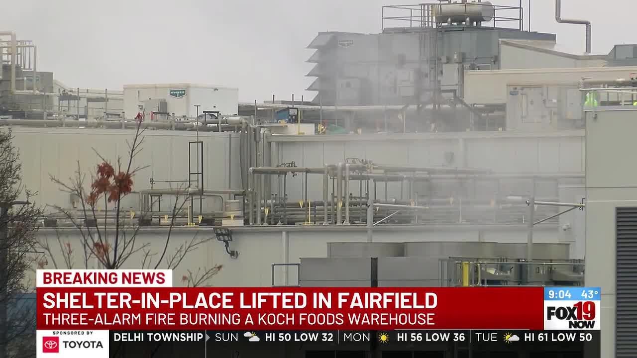 Fairfield police lift shelter-in-place after Koch Foods plant fire
