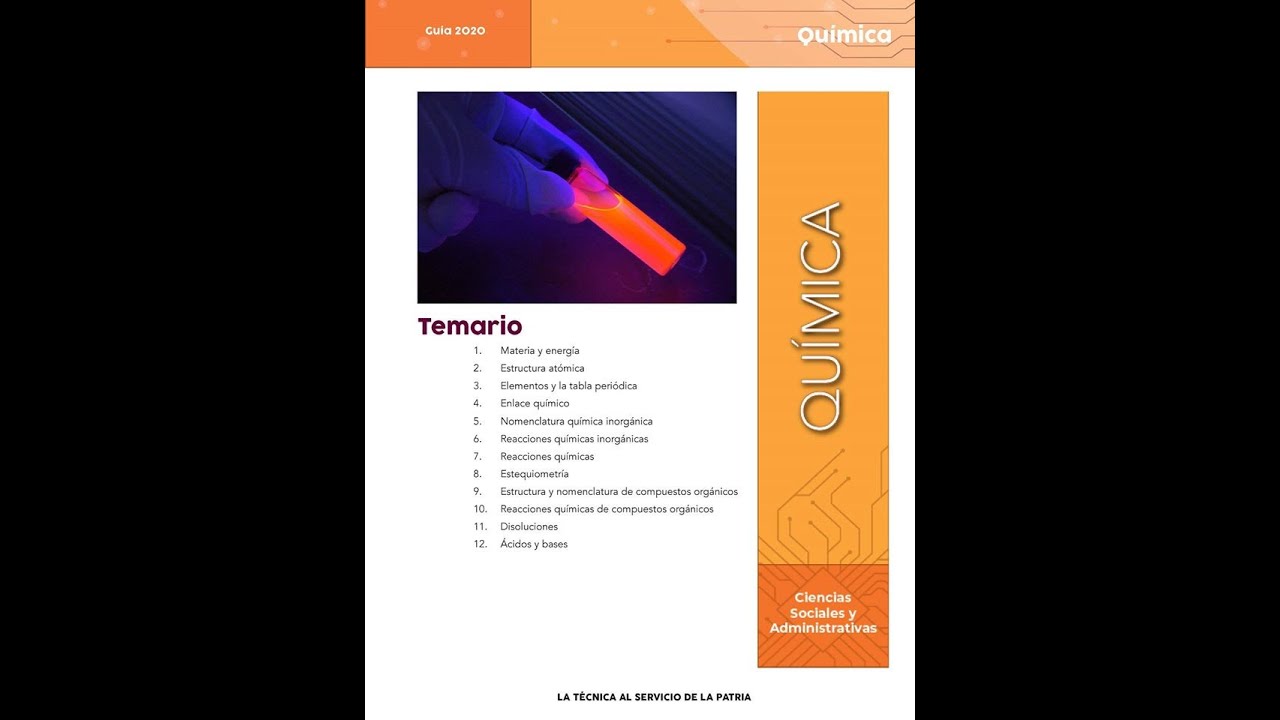 GUÍA IPN 2020. QUÍMICA ÁREA 3 (Parte 1)