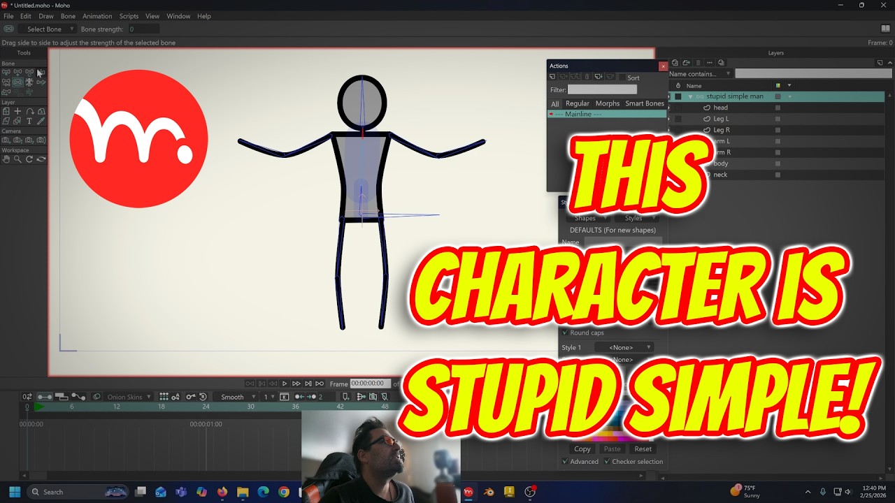 Making a stupid simple character in Moho - part 1