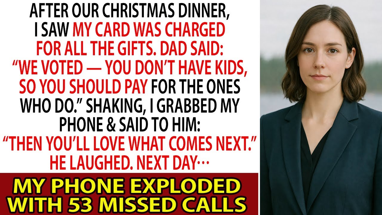 After Christmas Dinner, My Card Was Charged for All the Gifts — Dad Said, “We Voted. You Pay.”
