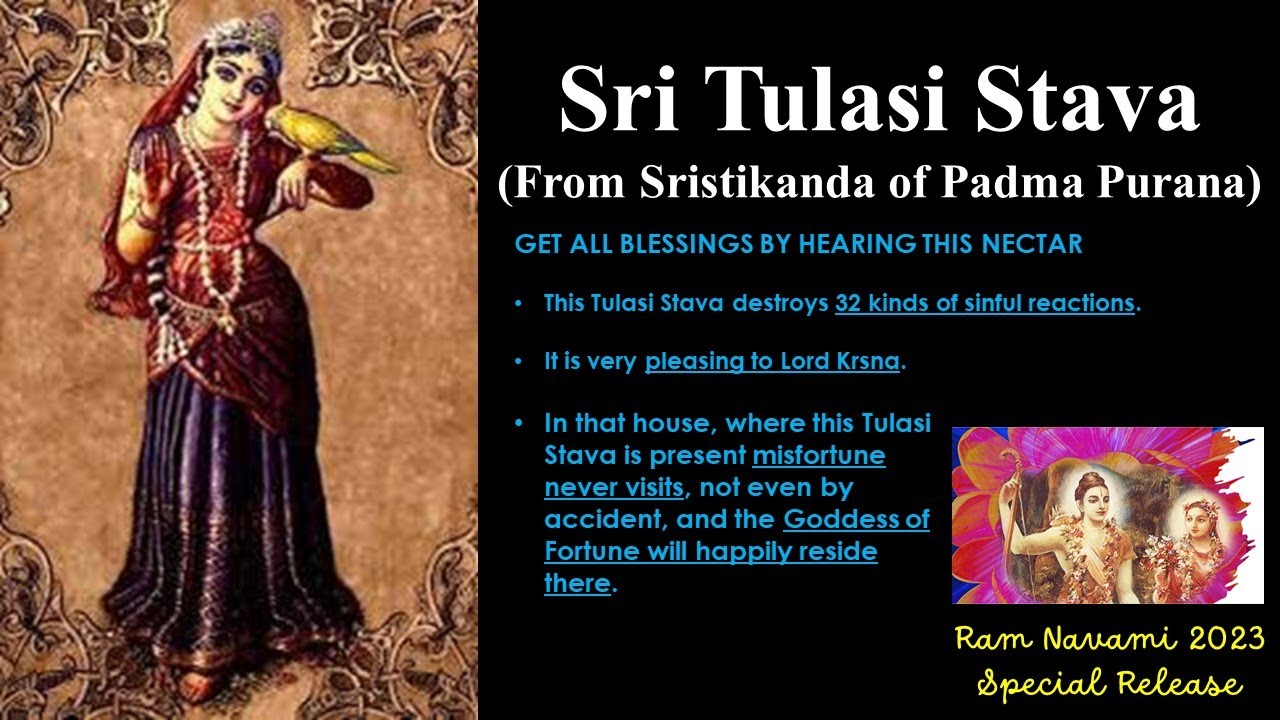 Sri Tulasi Stava of Sristikanda of the Padma Purana | #ramnavami #krishnabhajan #ramnavmi