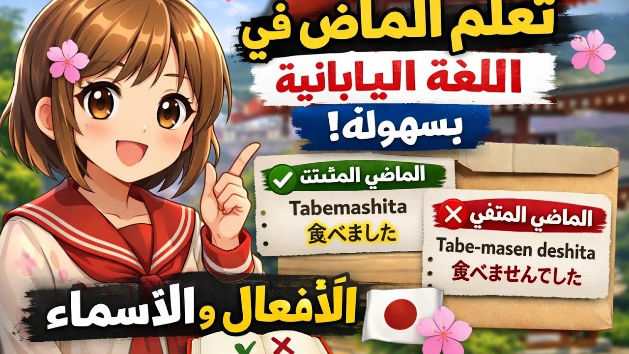 تعلم الماضي في اللغة اليابانية بسهولة | الماضي المثبت والمنفي للأسماء والأفعال 🌸🇯🇵