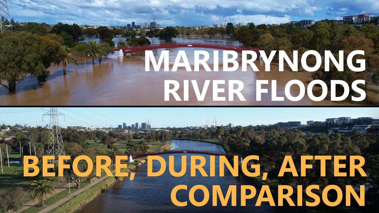 Maribyrnong River Floods - Before, During & After Comparisions + Aftermath