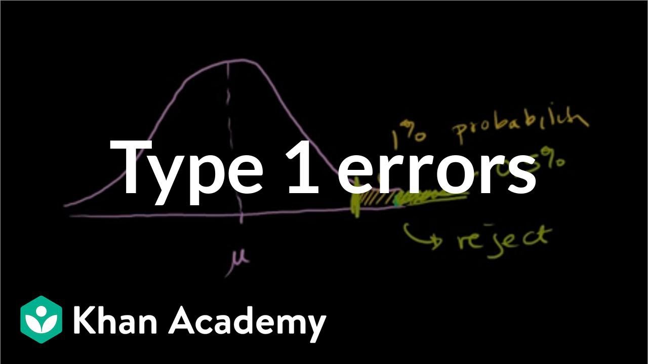Type 1 errors | Inferential statistics | Probability and Statistics | Khan Academy