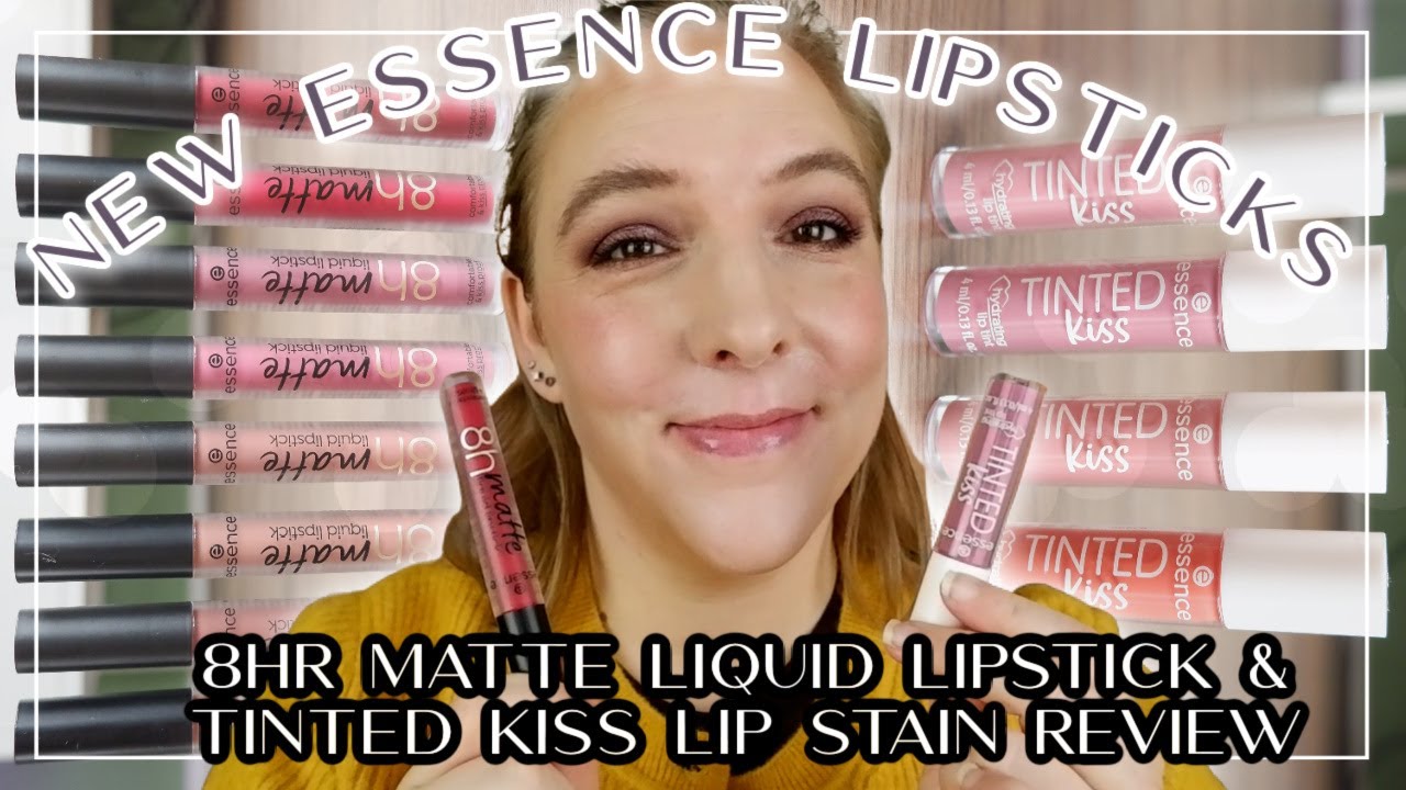 NEW ESSENCE LIPSTICK REVIEW // 8h matte liquid lipstick & Tinted Kiss lip tint (incl. lip swatches)