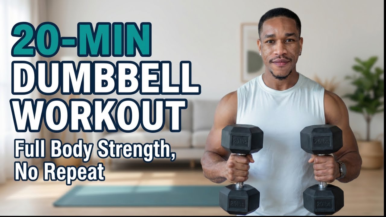 Full Body Dumbbell Workout | 20 Min Beginner Friendly, No Jumping No Repeat