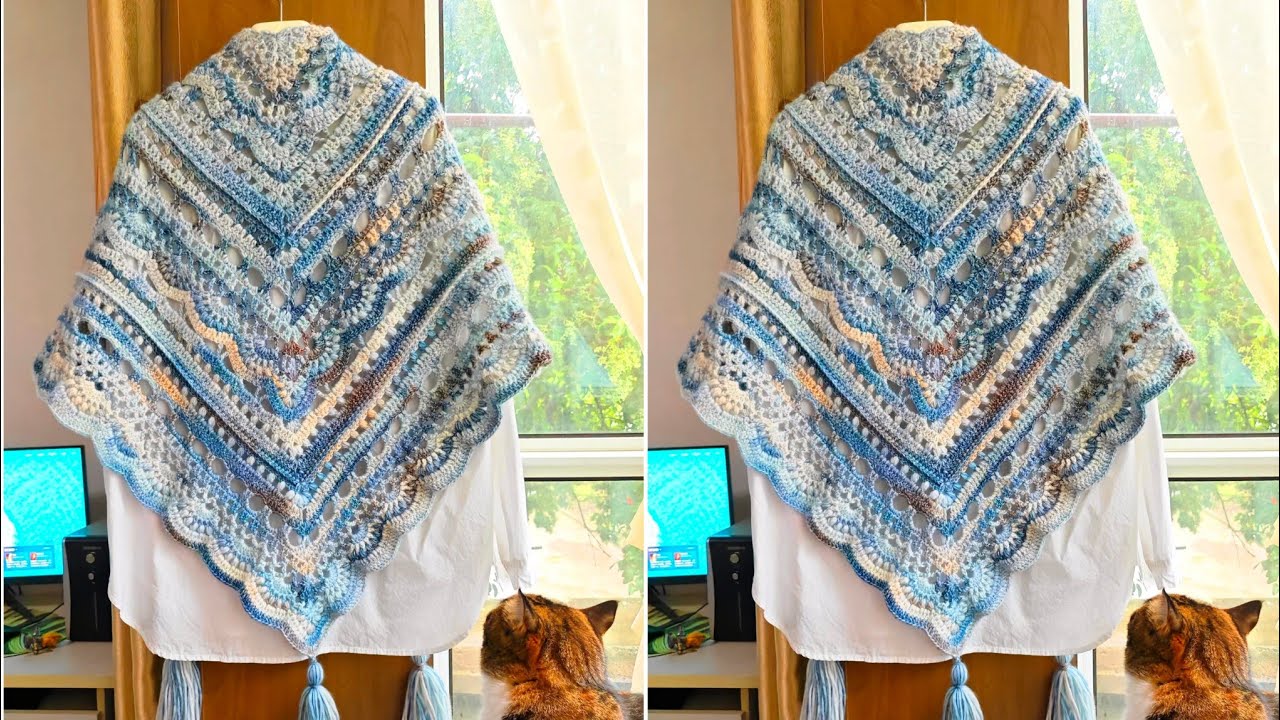 Crochet scarf| Hướng dẫn móc khăn choàng tam giác Phần 1