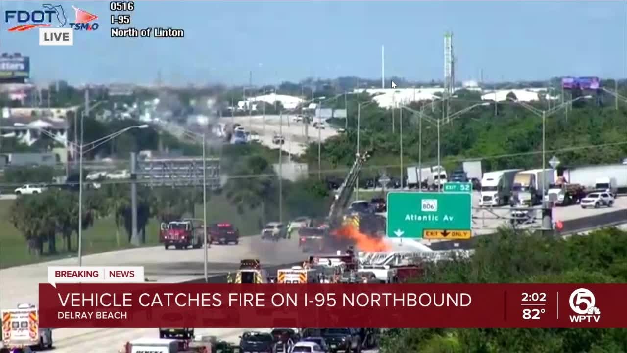 Tanker fire shuts down I-95 in Delray Beach