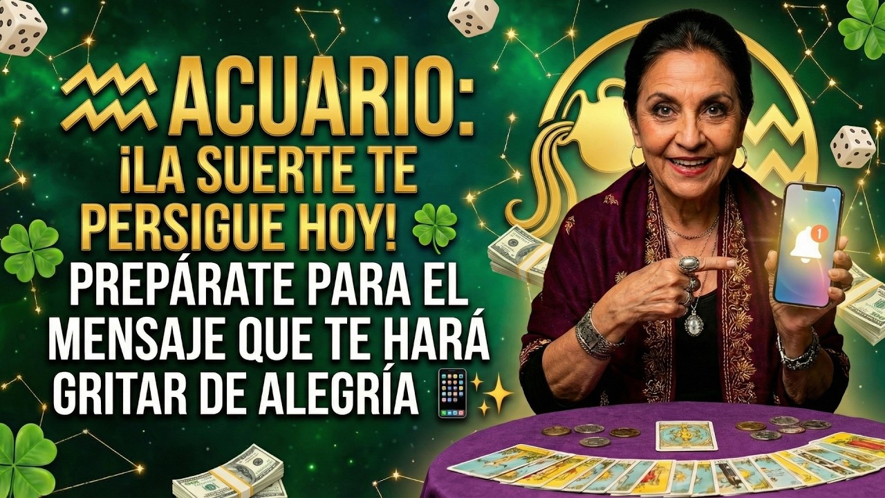 🎲♒ ACUARIO: ¡LA SUERTE TE PERSIGUE HOY! 🍀💸 PREPÁRATE PARA EL MENSAJE QUE TE HARÁ GRITAR DE ALEGRÍA📱✨