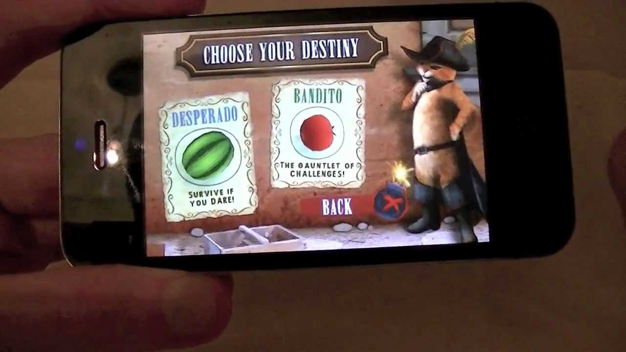 iPhone App Review Fruit Ninja Puss in Boots!