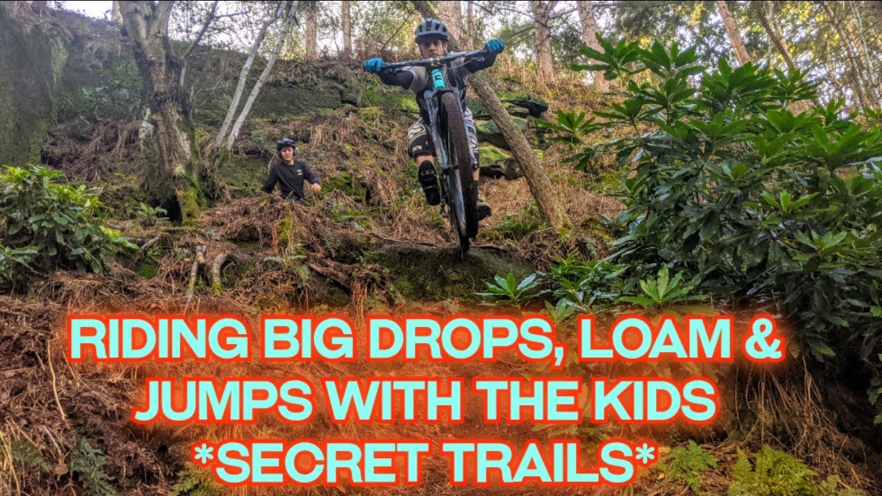 WE TAKE THE KIDS RIDING LOAM, DROPS & JUMPS *SECRET TRAILS*