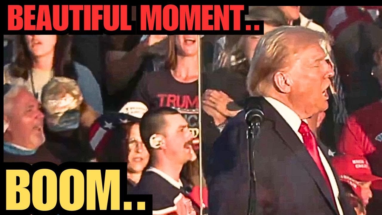 Entire Crowd Spontaneously Starts Singing National Anthem During Trump Rally
