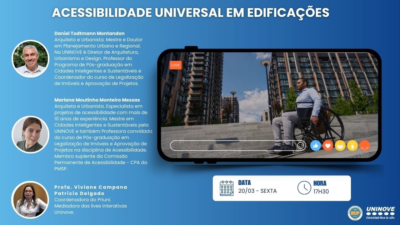 UNINOVE LIVE - ACESSIBILIDADE UNIVERSAL EM EDIFICA&Ccedil;&Otilde;ES
