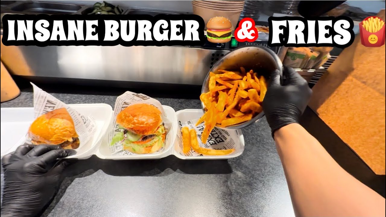 POV :Next-Level INSANE Burger & Fries 🔥🤤