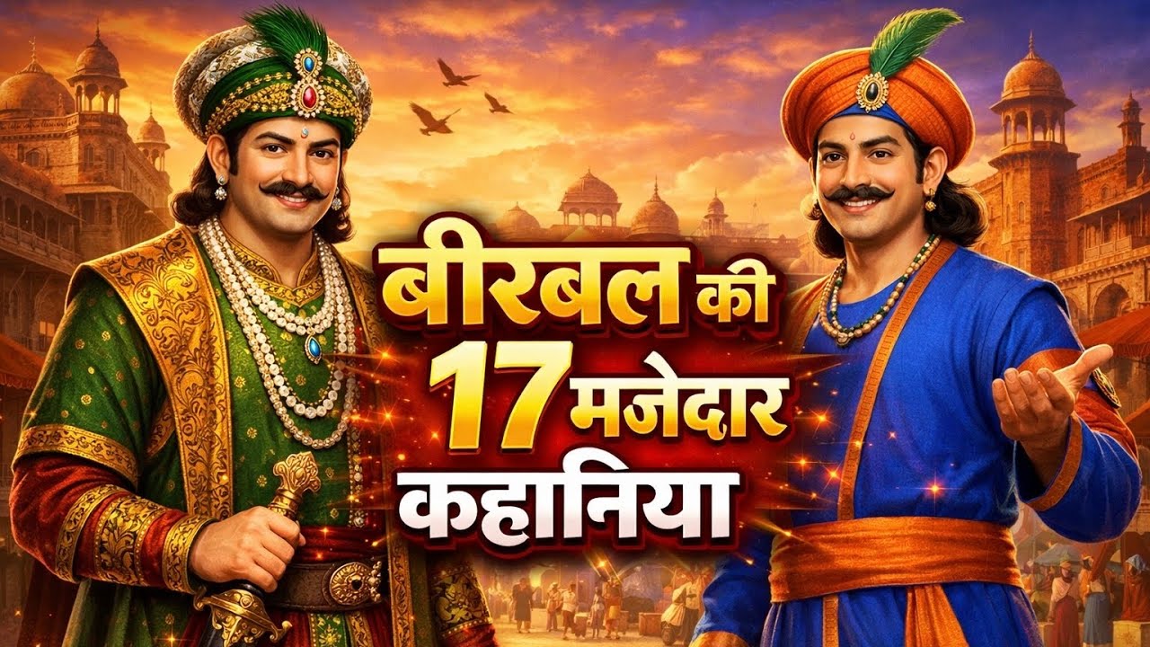 बीरबल की 17 मजेदार कहानिया 😱 Akbar Birbal Hindi Stories 🤩 Cartoon Videos 😃 Hindi Kahani 🤩