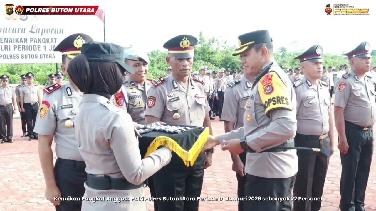 Upacara Kenaikan Pangkat Anggota Polri Periode 1 Januari 2026 Polres Buton Utara