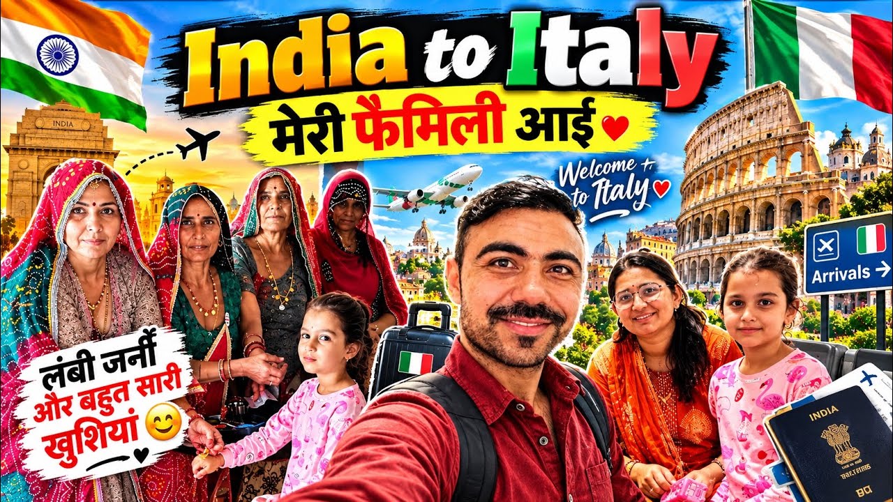 Finally, my wife and kids arrived from India today / INDIA 🇮🇳 TO ITALY FAMILY JOURNEY