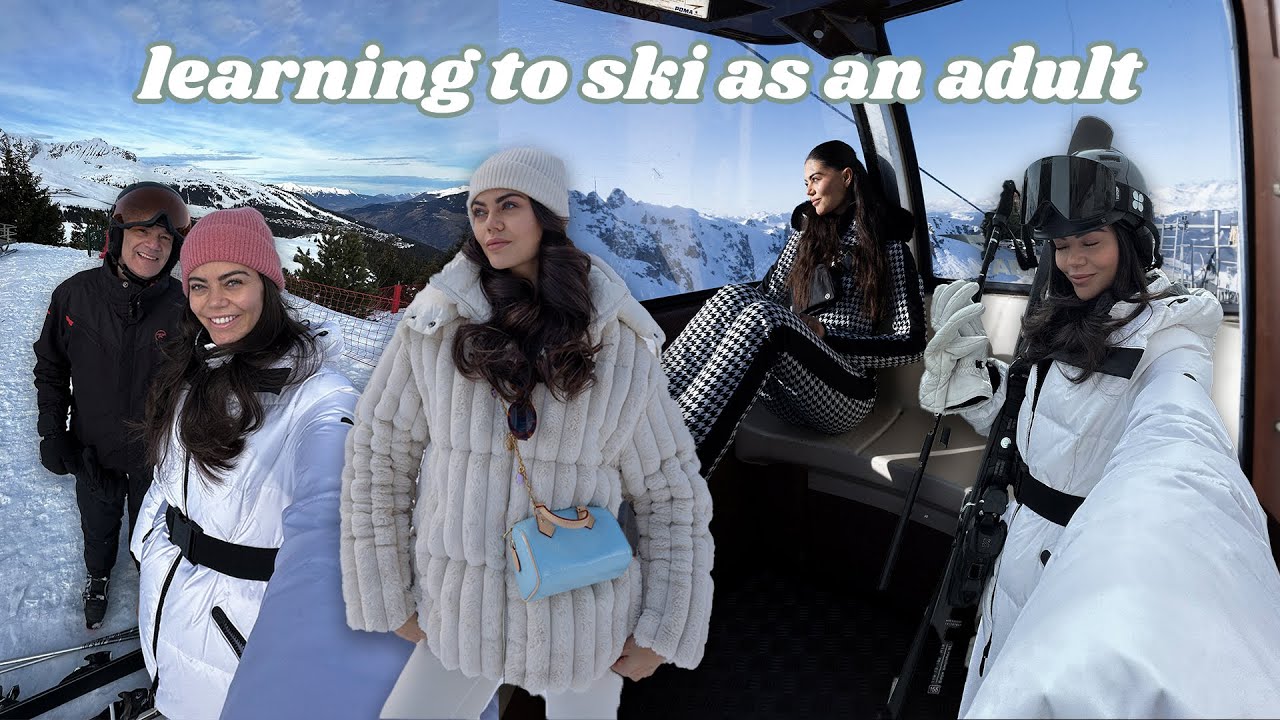 Папа и дочь отправились кататься на лыжах в Куршевель ⛷️ учатся кататься на лыжах, будучи взрослы...