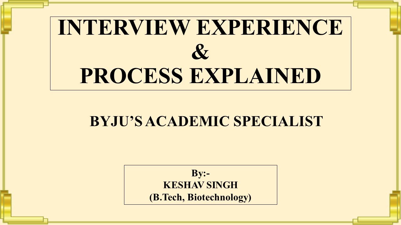 BYJU'S Academic Specialist Job interview process & experience #byjus #academicspecialist