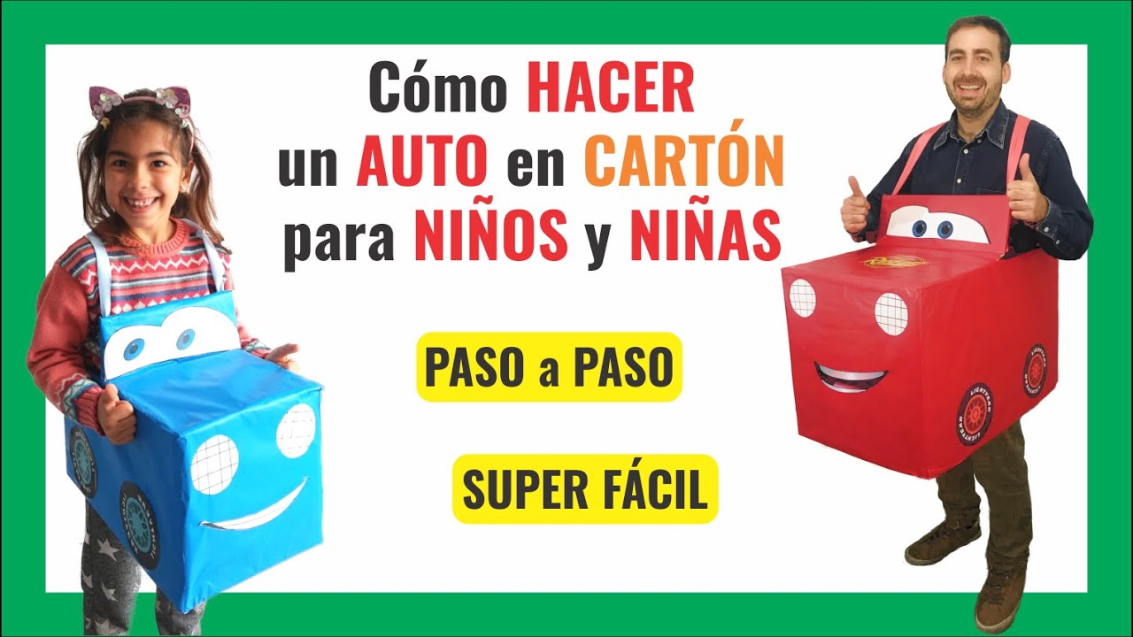 Como HACER un CARRO de Cartón para NIÑOS 🚘🚗 Paso a Paso FÁCIL de hacer | Juegos Caseros | Ondulé