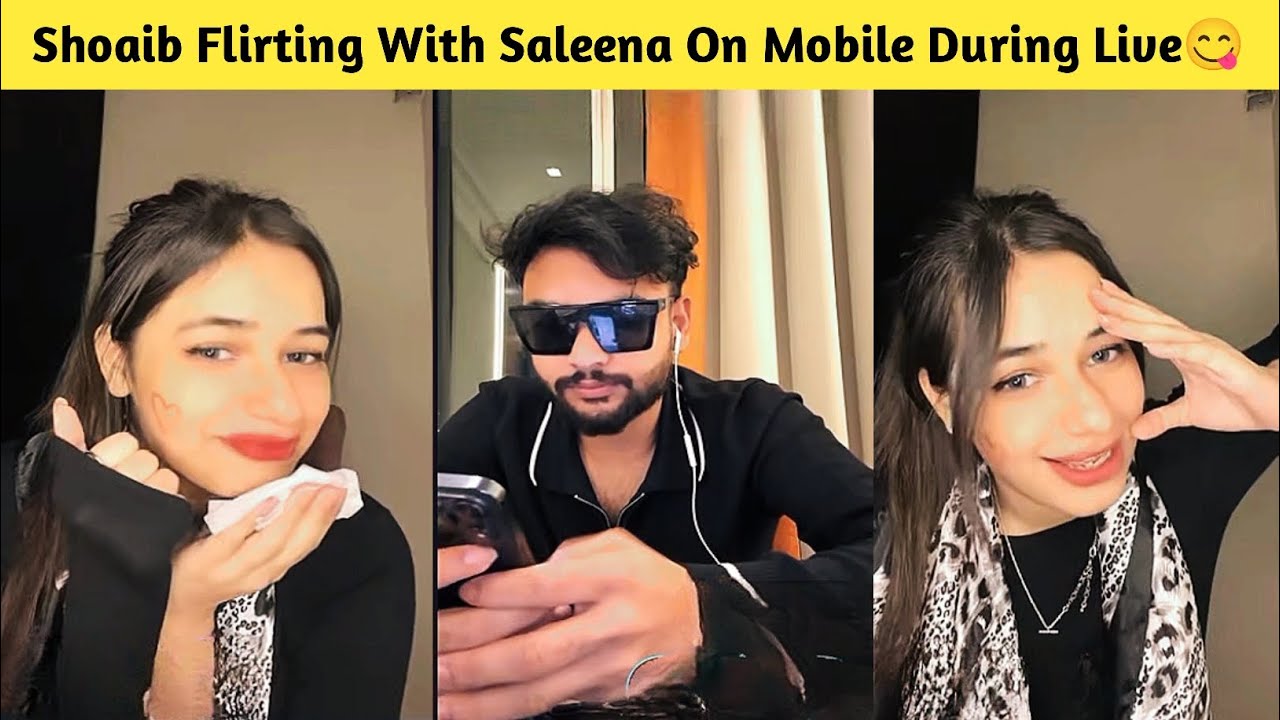 Shoaib Flirting With Saleena On Mobile During Live😋 | Haileena