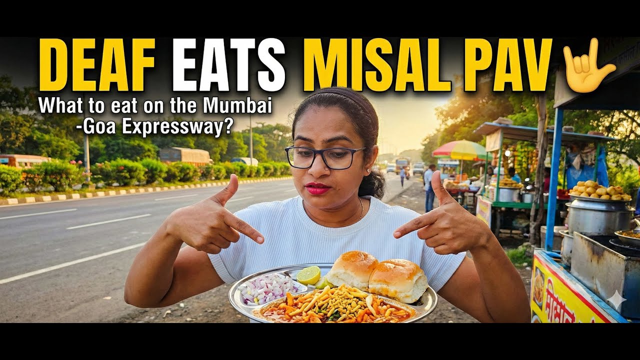 Misal Pav on Mumbai–Goa Expressway | Deaf Food Vlog | ISL Vlog