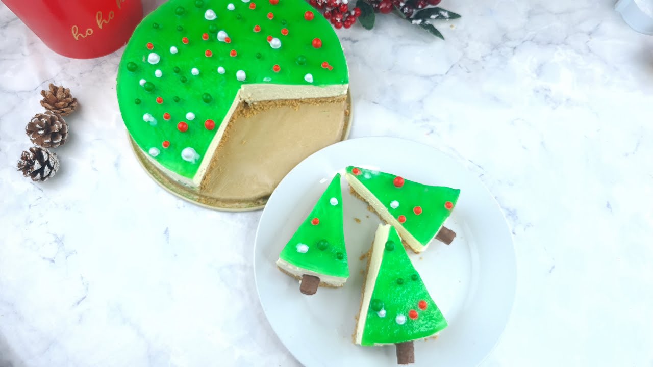Christmas Cheesecake Slices Christmas Tree Slices (No Bake Lime Cheesecake)