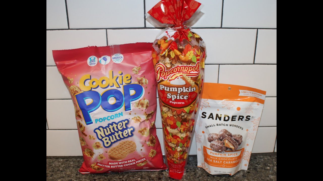 Nutter Butter Cookie Pop Popcorn, Pumpkin Spice Popcornopolis & Sanders Pumpkin Spice Caramels