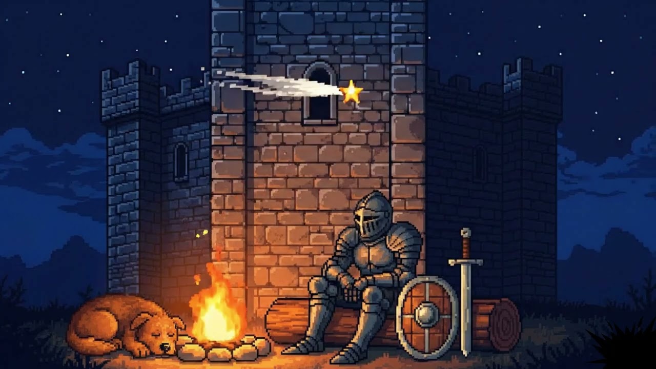 ✨ The Long Watch is Over 🏰 | Sleeping Dog 🐕 & Knight's Rest by the Campfire 🔥 [1 Hour] RPG Music 🗡️