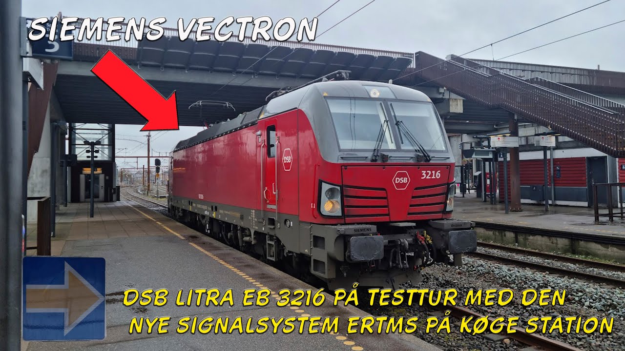 DSB litra EB 3216 på testtur med den nye signalsystem ERTMS på Køge station