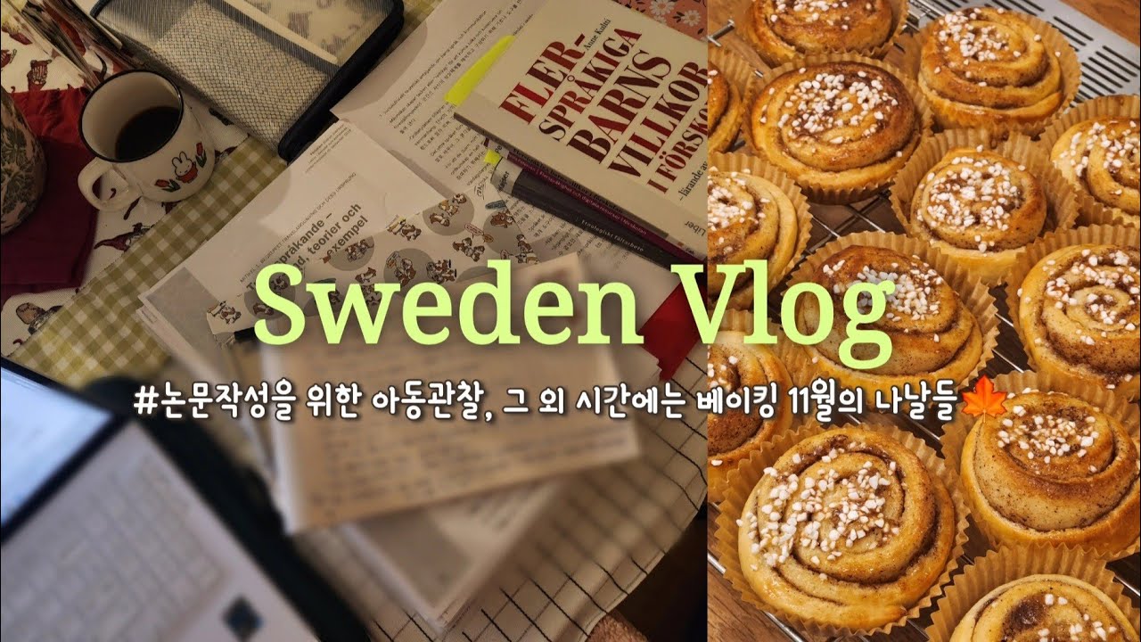 [VLOG] 스웨덴 브이로그 🇸🇪 | 유치원 아동관찰 | 베이킹하며 보낸 11월의 가을날들