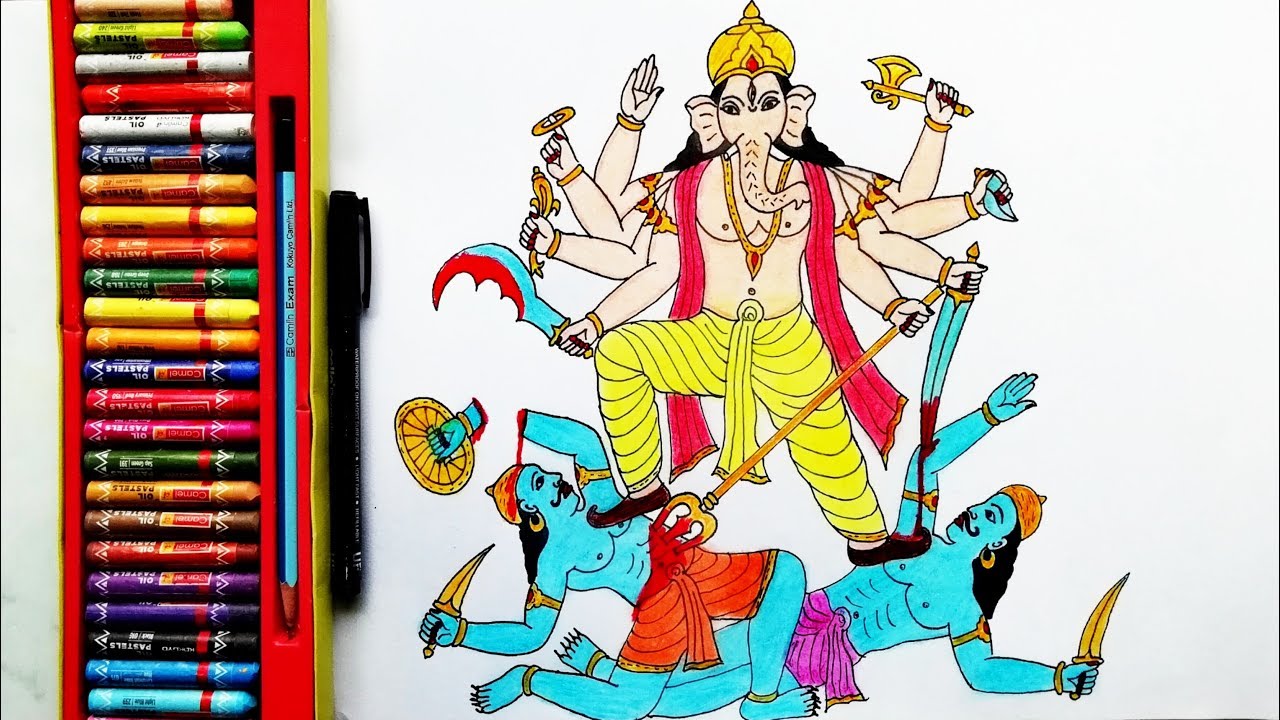 How to Draw Lord Ganesha Step by step | Ganesh ji ki Drawing | by Drawing Art