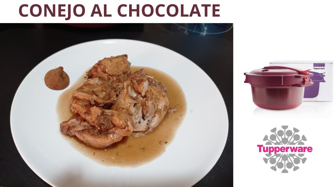 Conejo al chocolate en el microondas con la olla de tupperware