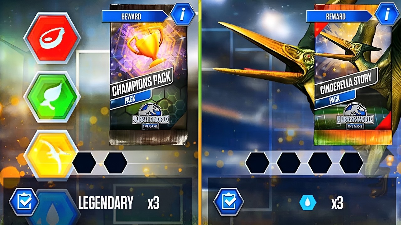 CHAMPIONS LEGENDARY AND CINDERELLA STORY | JURASSIC WORLD THE GAME