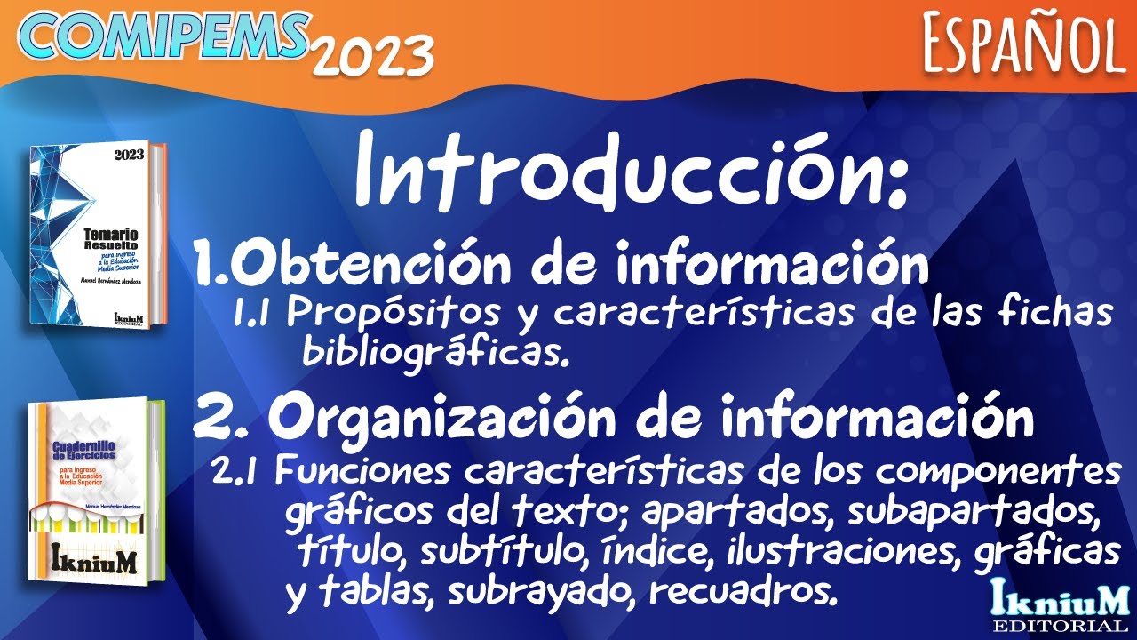 Fichas bibliográficas, apartados, subapartados, títulos, subtítulos, índices, ilustraciones y tablas