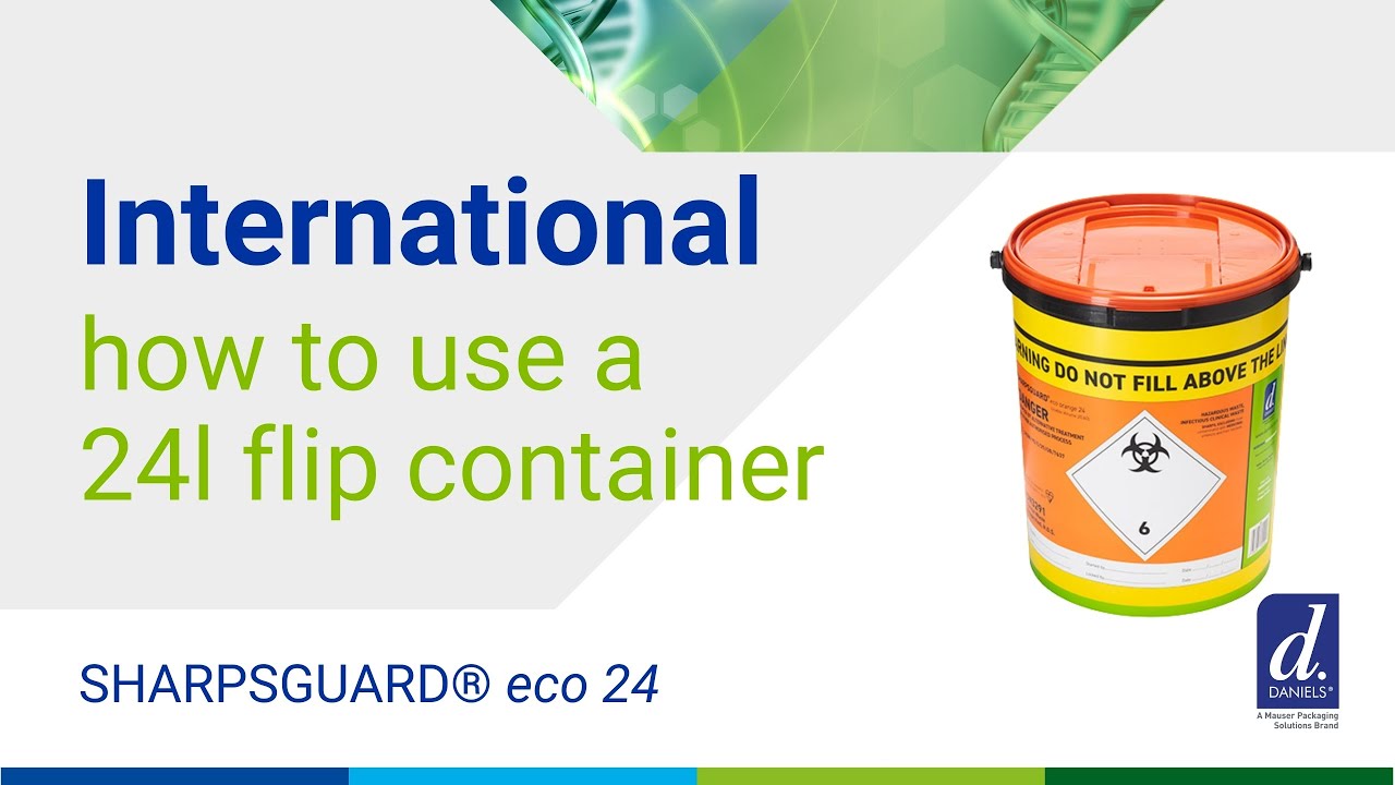 How to use the SHARPSGUARD® eco orange 24 flip lid container - International