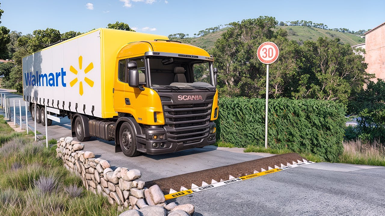 Trucks vs Speed Bumps #32 | BeamNG Drive | BNG-SpeedBump 🚧
