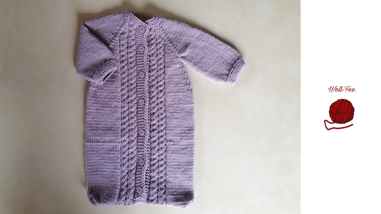 Babyschlafsack stricken, Schritt für Schritt, andere Größen siehe Infobox