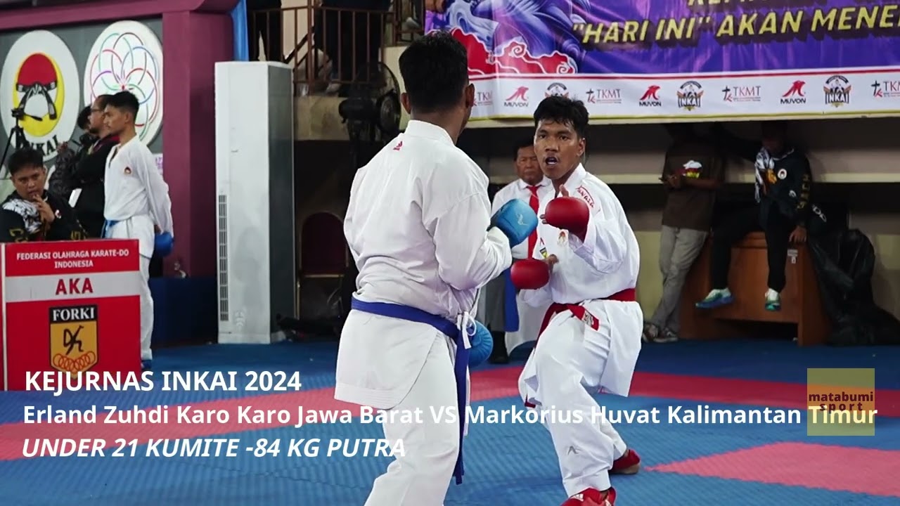 KEJURNAS INKAI 2024 | Erland Zuhdi Karo Karo VS Markorius Huvat | UNDER 21 KUMITE -84 KG PUTRA