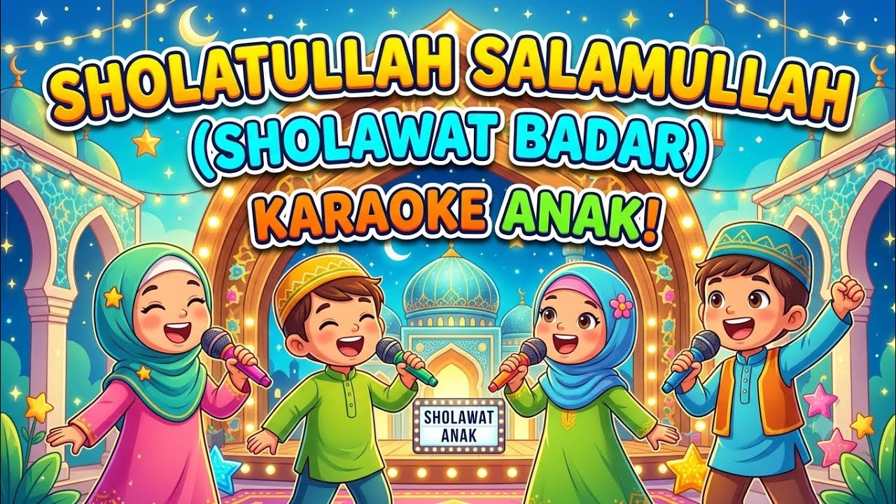 Sholatullah Salamullah - Karaoke Lagu Sholawat Versi Anak || Sholawat Badar