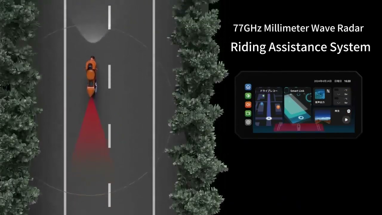 AlienRider M2 Pro Motorcycle Carplay Android Auto Navigation 77GHz Millimeter Wave Radar