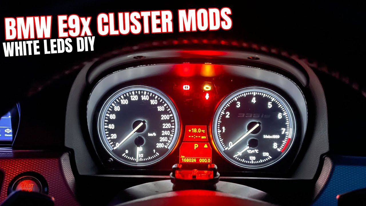 BMW E9x 335i WHITE LED CLUSTER MOD: DIY