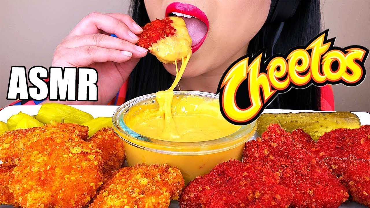 CHEESY HOT CHEETOS CHICKEN NUGGETS ASMR *SPICY Flamin' HOT* COOKING & EATING NO TALKING | ASMR Phan
