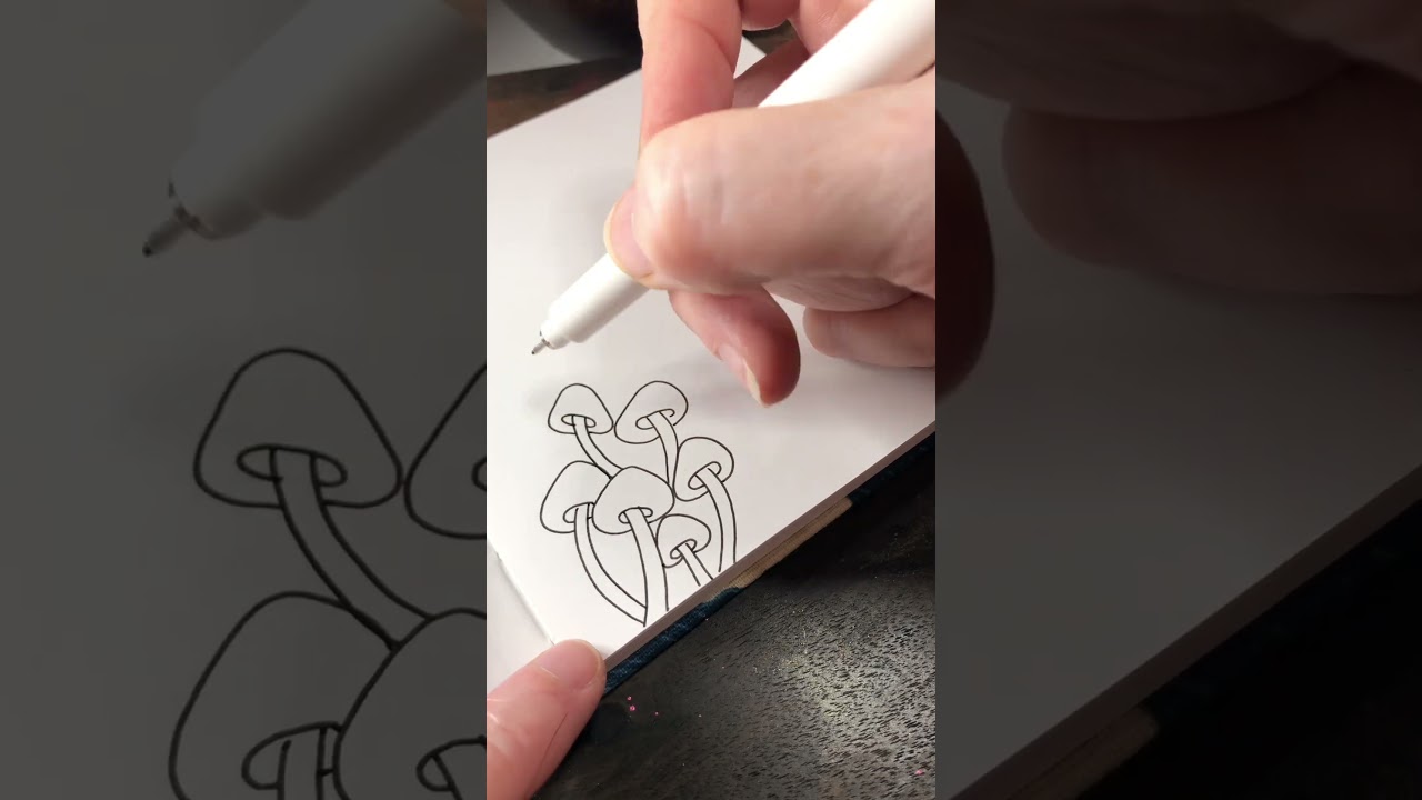 Простое заполнение страниц: грибы #easyart #zentangle #mushroom