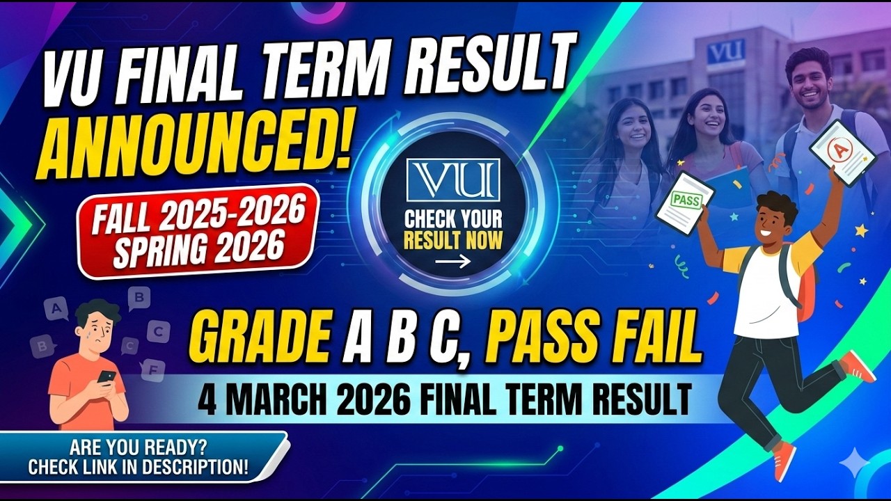 VU Final Term Result 2026 Announced | 4 March Final Term Result | Check A B C Grade | Pass or Fail?